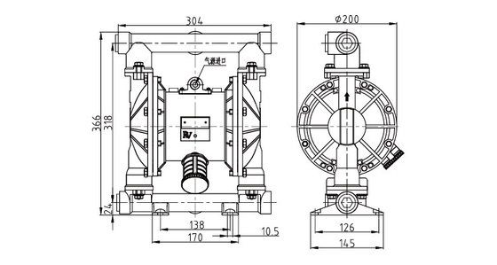 25mm 1&quot; насос диафрагмы Aodd для погружающийся Slurry цемента портативного